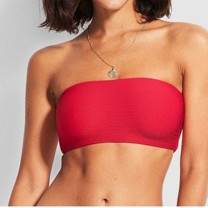 NWT Seafolly US size 2 Red Bandeau Bikini Top
